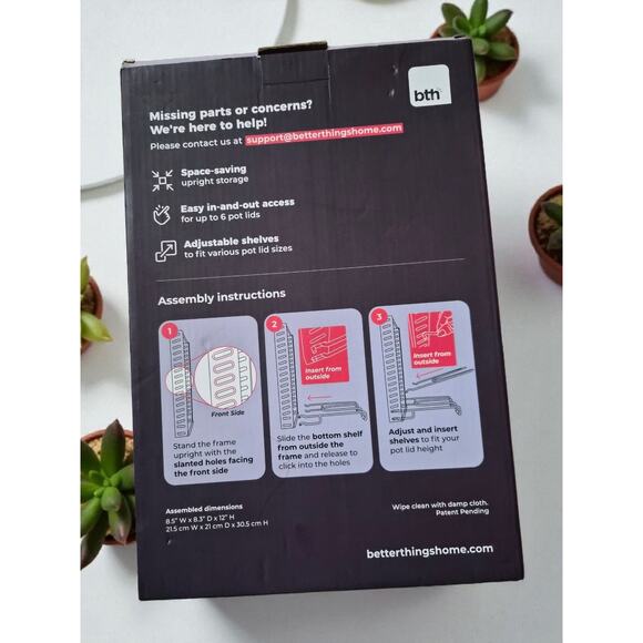 Bth Adjustable Pot Lid Organizer For Cabinet Kitchen Storage Rack With 6 Adjusta - Picture 2 of 2